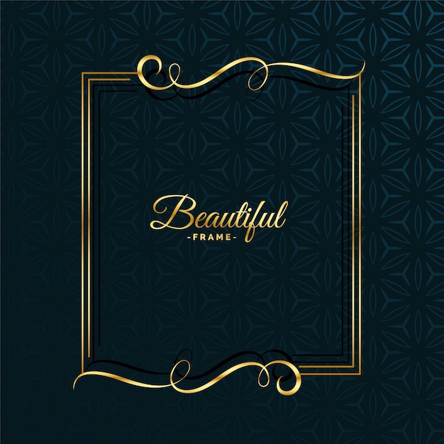 Gouden bloemen aantrekkelijk kaderontwerp Gratis Vector
