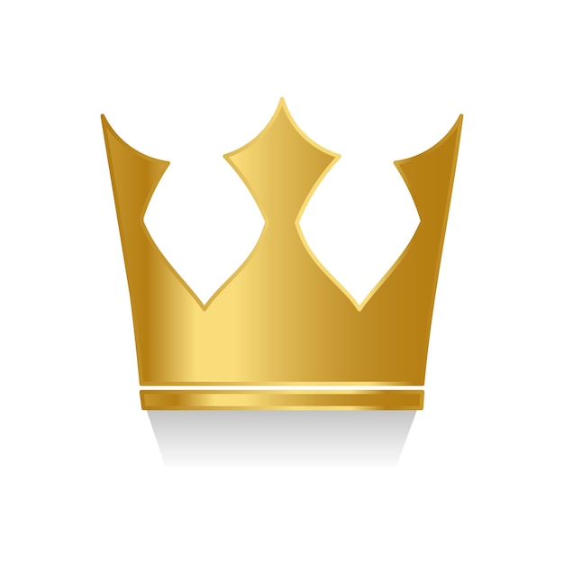 Gouden kroon op witte vector als achtergrond Gratis Vector