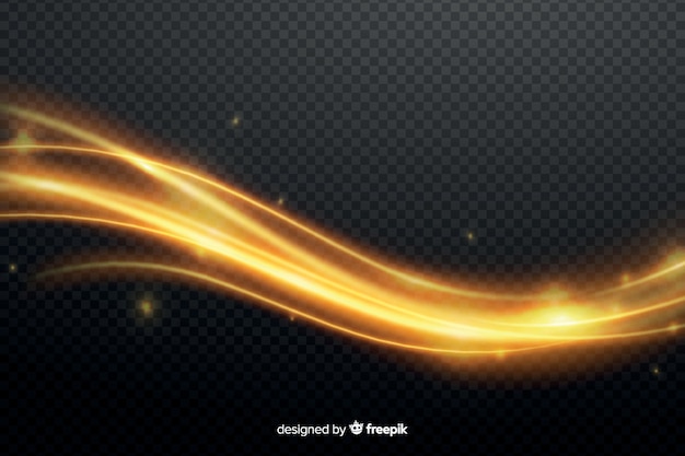 Gouden licht abstract golfeffect Gratis Vector