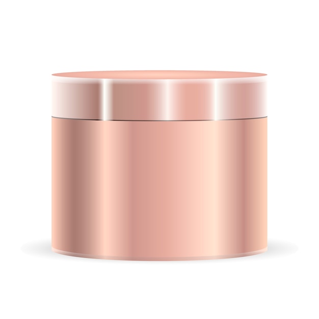 Download Gouden Metallic Kleur Creme Pot Mockup Schoonheidsmiddel Premium Vector