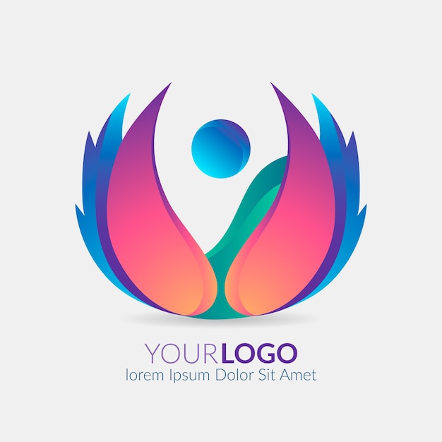 Gradiënt abstract logo plat ontwerp Gratis Vector