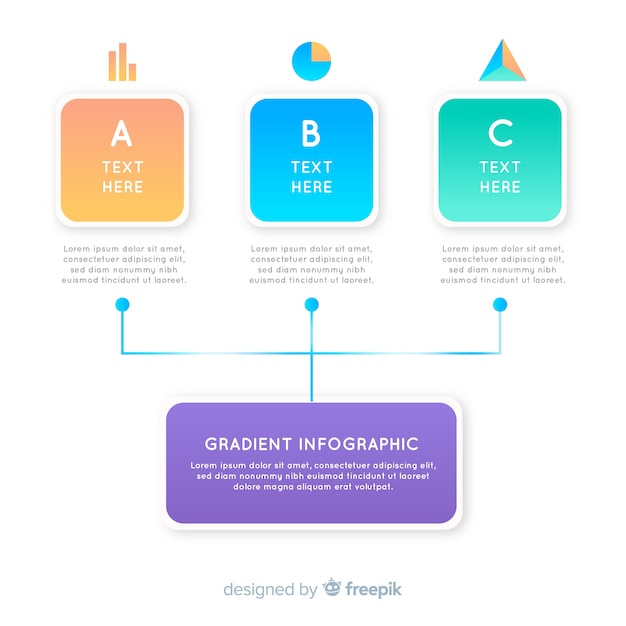 Gradiënt infographic met hiërarchiediagram Gratis Vector