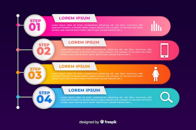 Gradient infographic set fasen sjabloon Gratis Vector