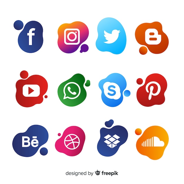 Gradient Social Media Logo Collectio Gratis Vector