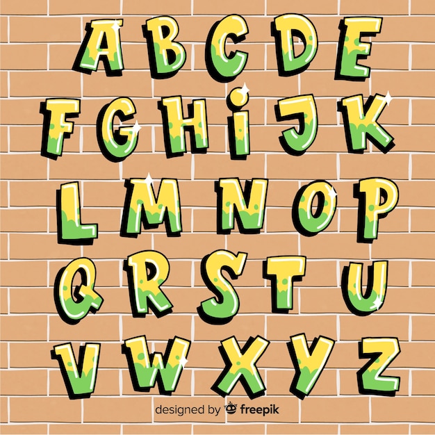 Graffiti alfabet Vector | Gratis Download