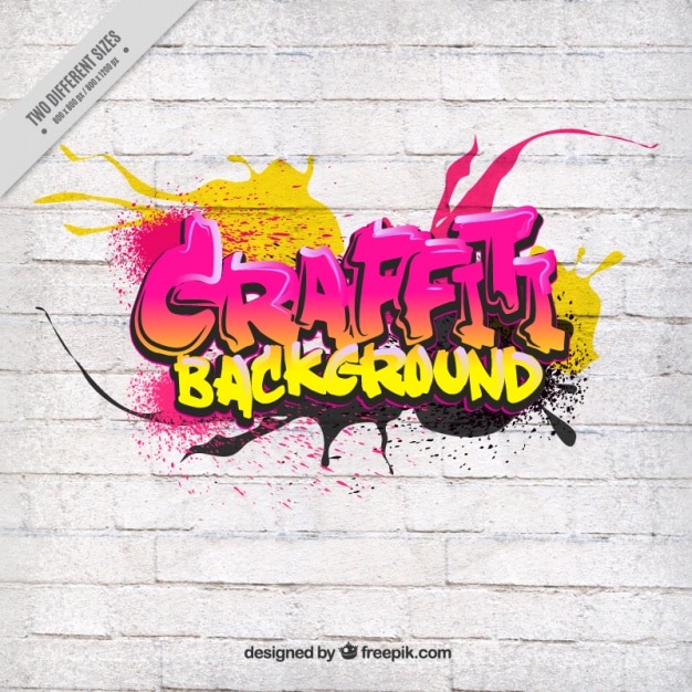 Graffiti op de witte muur Gratis Vector