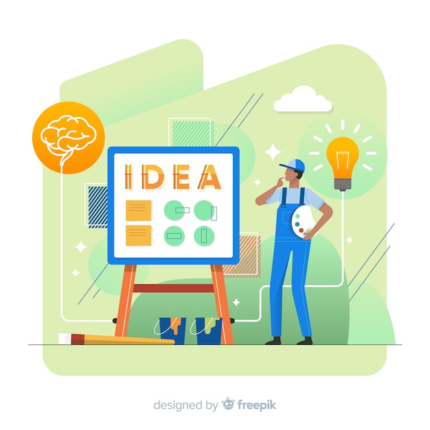 Grafisch ontwerp idee concept Gratis Vector