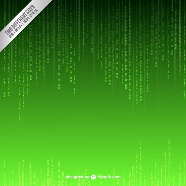 Groene binaire code achtergrond Gratis Vector