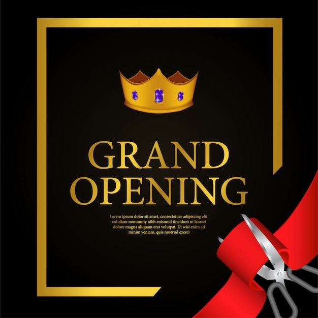 Groot gouden kroonsjabloon openen Premium Vector