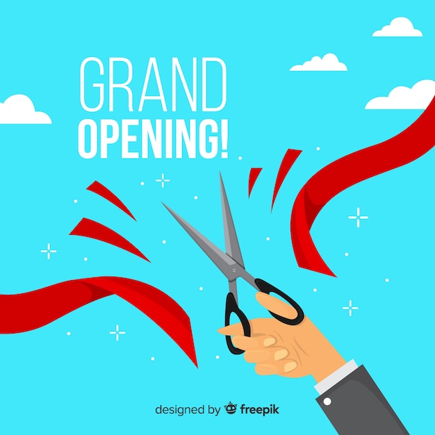 Groot openings vlak ontwerp als achtergrond Gratis Vector