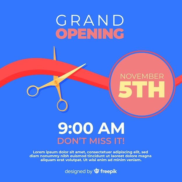 Groot openings vlak ontwerp als achtergrond Gratis Vector