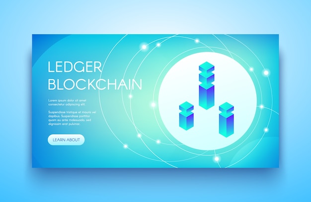 Grootboek blockchain-illustratie voor cryptocurrency of ico- en api-technologie. Gratis Vector