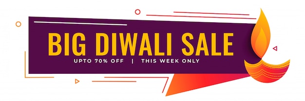 Grote diwali-verkoop en promotiebannerontwerp Gratis Vector