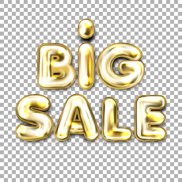 Grote verkoop gouden folie ballon belettering Premium Vector