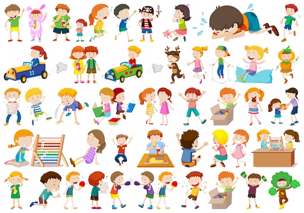 Grote verzameling kinderen Gratis Vector