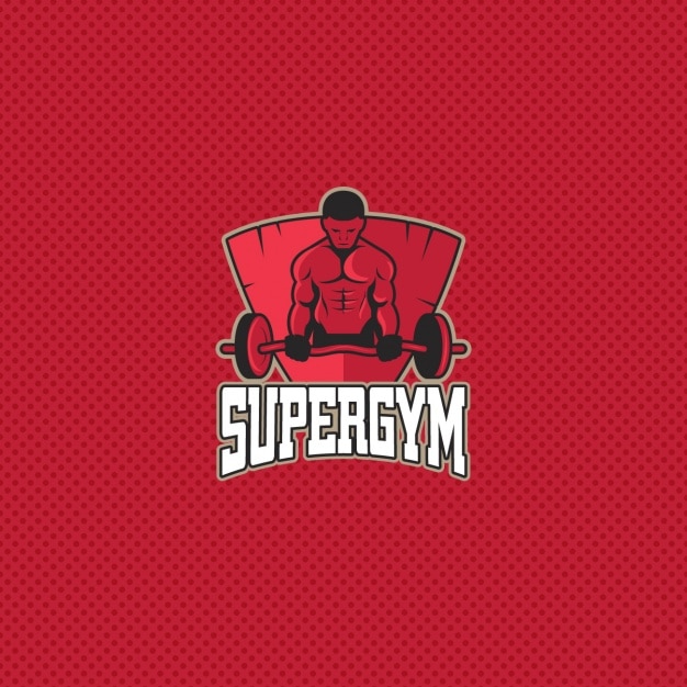 Gym logo op een rode achtergrond Vector | Gratis Download