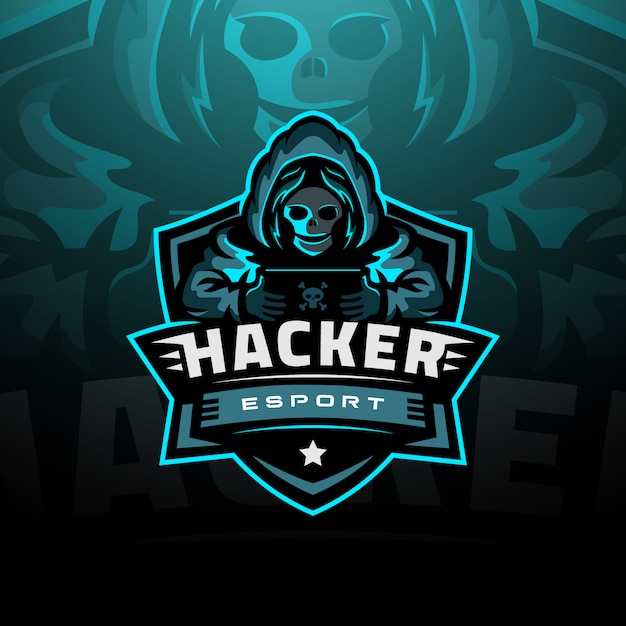 Hacker-logo esport Premium Vector