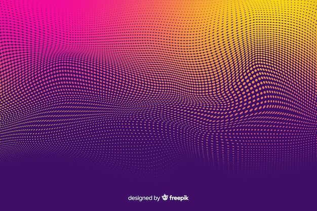 Halftone effect achtergrond verloopstijl Gratis Vector