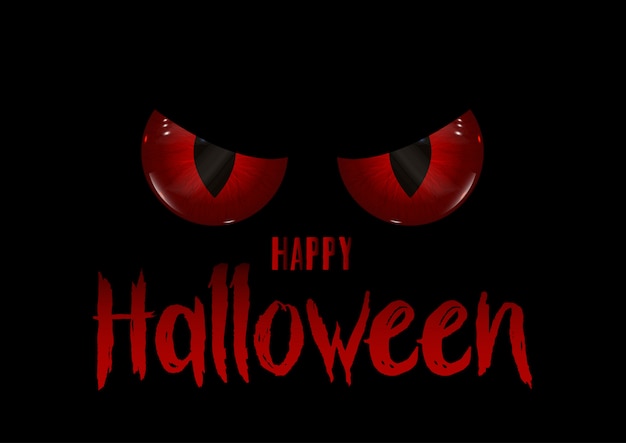 Halloween-achtergrond met kwade ogen Gratis Vector