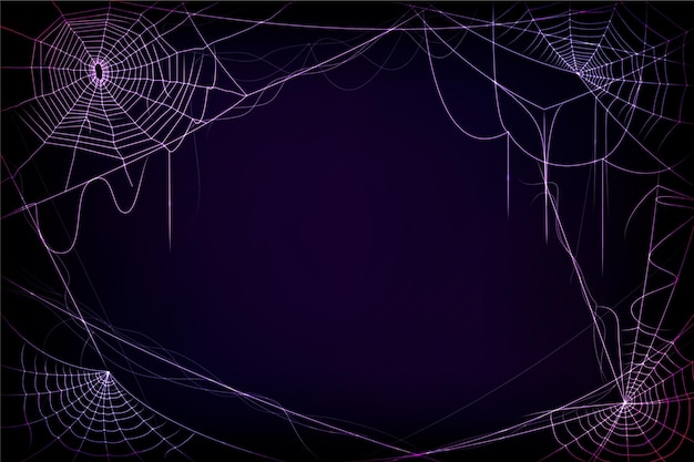 Halloween neon spinneweb achtergrond | Gratis Vector