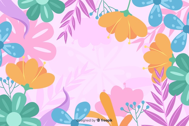 Hand getekend floral achtergrond abstract Gratis Vector