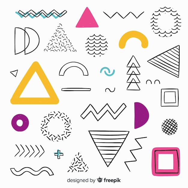 Hand getrokken abstracte geometrische achtergrond Gratis Vector
