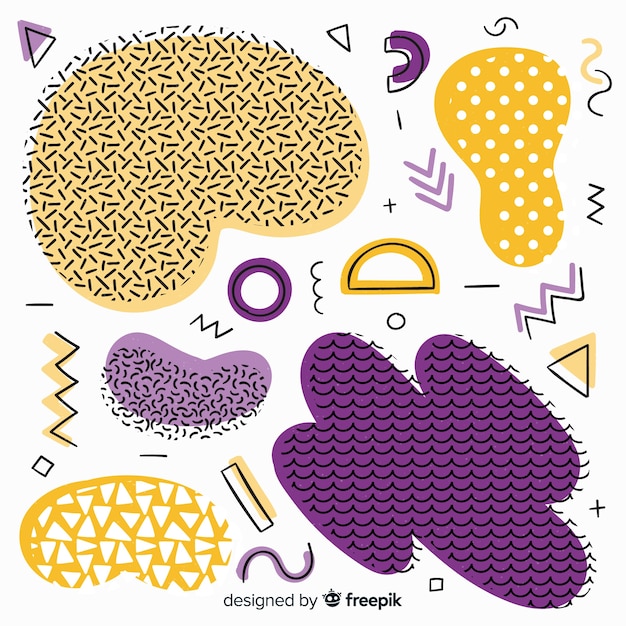 Hand getrokken abstracte vorm achtergrond Gratis Vector