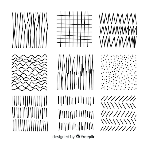 Hand getrokken abstracte vorm patrooninzameling Gratis Vector