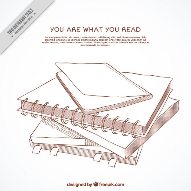 Hand getrokken boek achtergrond met citaat Gratis Vector