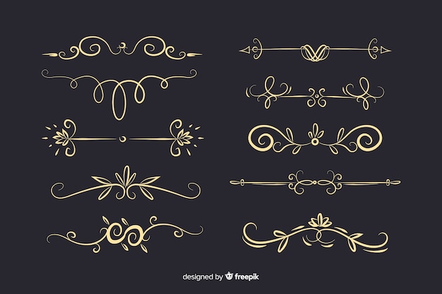 Hand getrokken divider collectie Gratis Vector