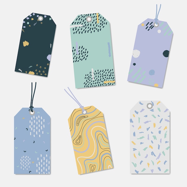 Hand getrokken kleding tag Gratis Vector