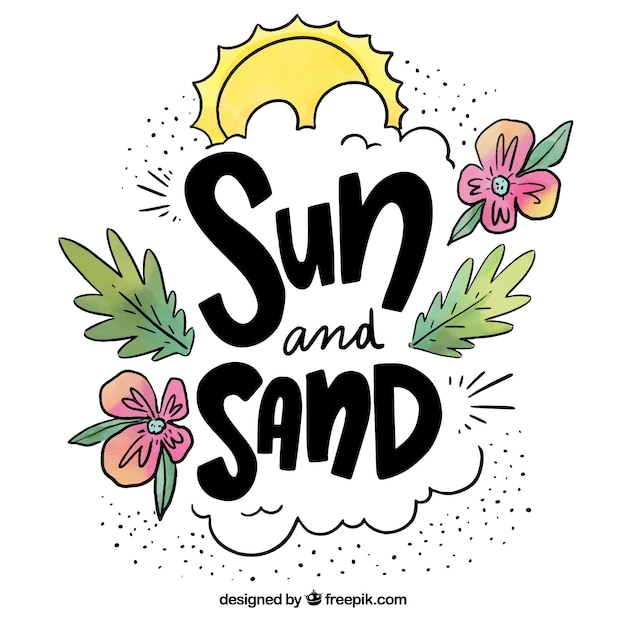 Hand getrokken zomer citaat ontwerp Gratis Vector