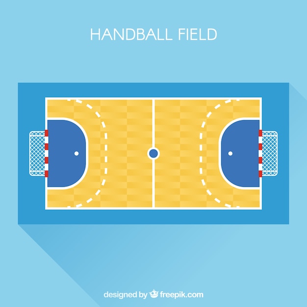 Handbalveld Met Bovenaanzicht In Vlakke Stijl Gratis Vector