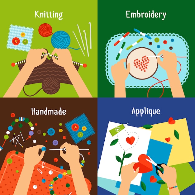 Handgemaakte vector illustratie set Premium Vector