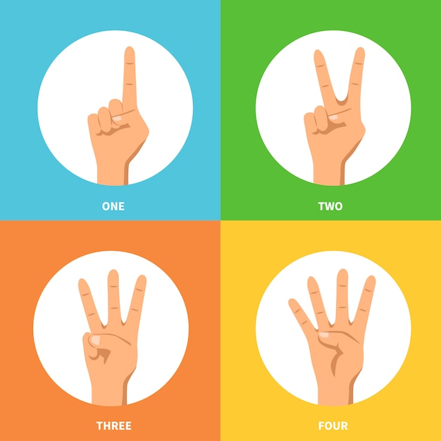 Hands 2x2 design concept set Gratis Vector