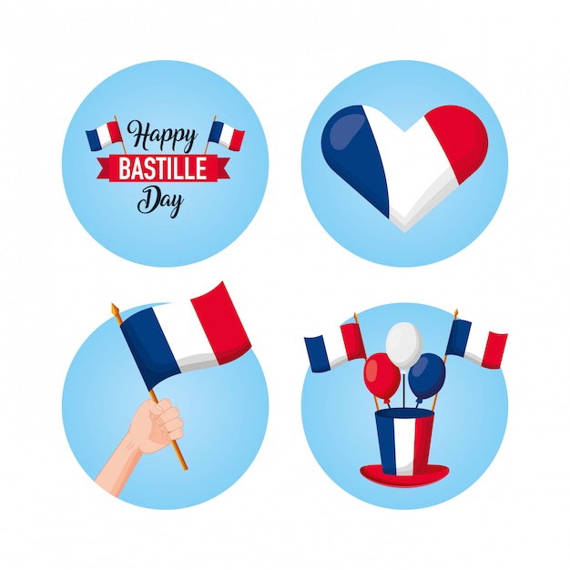 Happy bastille day Gratis Vector