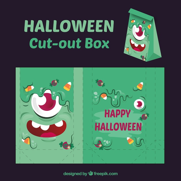 Happy halloween cutout box set  Gratis Vector