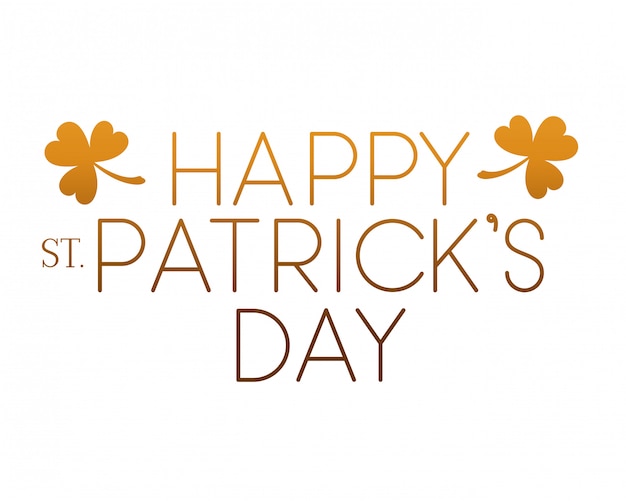 Happy st patrick's day label pictogrammen Premium Vector