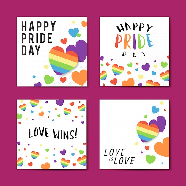 Hart achtergrond afbeelding set Gratis Vector