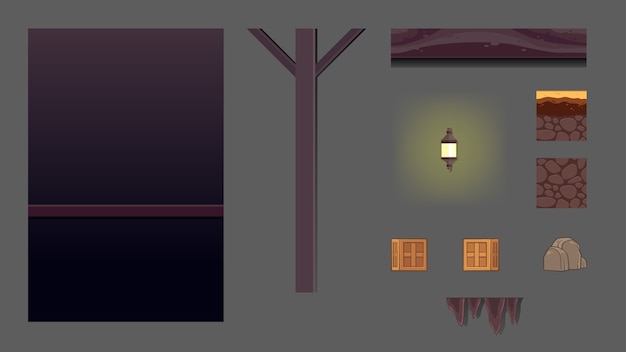 Haunted dungeon game achtergrond Premium Vector