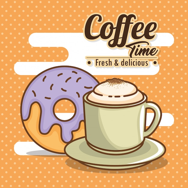 Heerlijke koffie tijd elementen Gratis Vector
