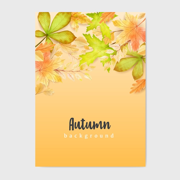 Herfst banner met kleurrijke herfstbladeren achtergrond Premium Vector