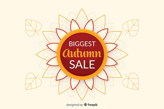 Herfst verkoop plat ontwerp als achtergrond Gratis Vector