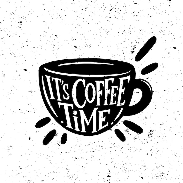 Het is koffietijd. vintage belettering poster. koffie