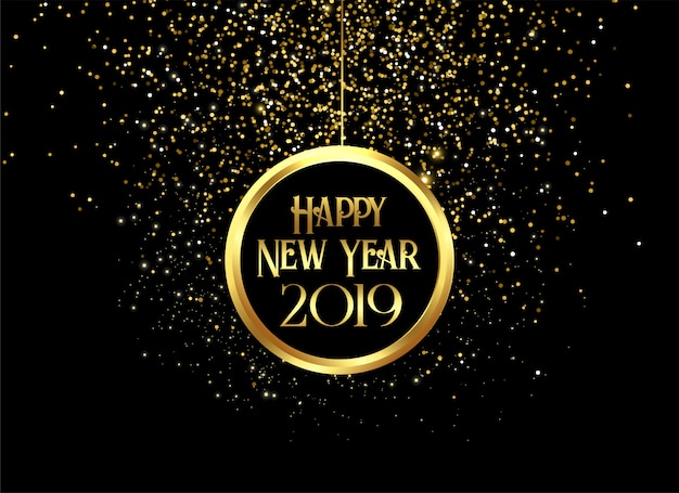 Het mooie nieuwe jaar van 2019 fonkelt Gratis Vector