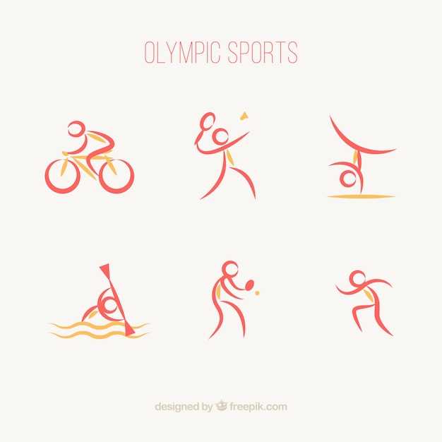Het verzamelen van olympische sport in abstracte stijl Gratis Vector