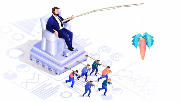 Hidden crowd management. globalisering, leider Premium Vector