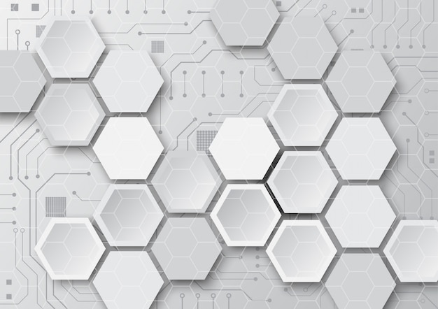 High-tech geometrische technologie Premium Vector