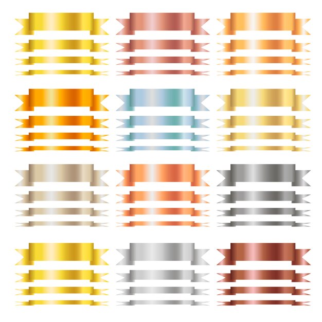 Horizontale lege linten met tekstruimte geïsoleerd op een witte achtergrond Premium Vector