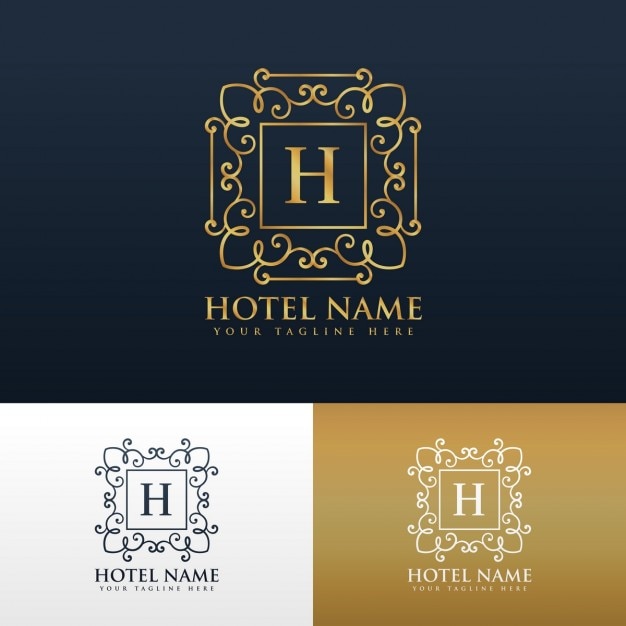 Hotelmerk Logo Ontwerp Met Letter H Gratis Vector